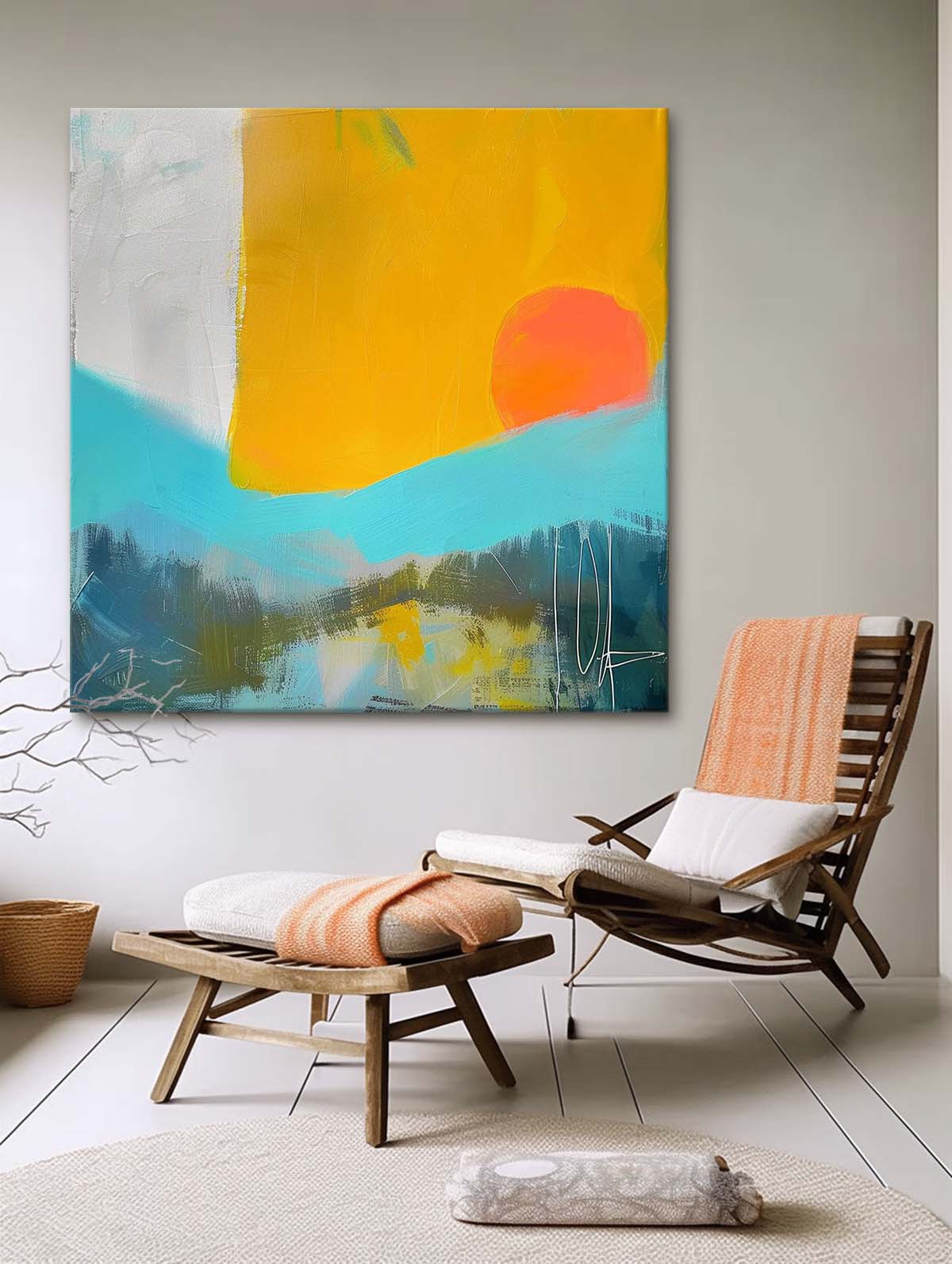 Modern Abstract Acrylic painting Graffiti Texture Painting Abstract Oil Painting Original Sunset Artwork