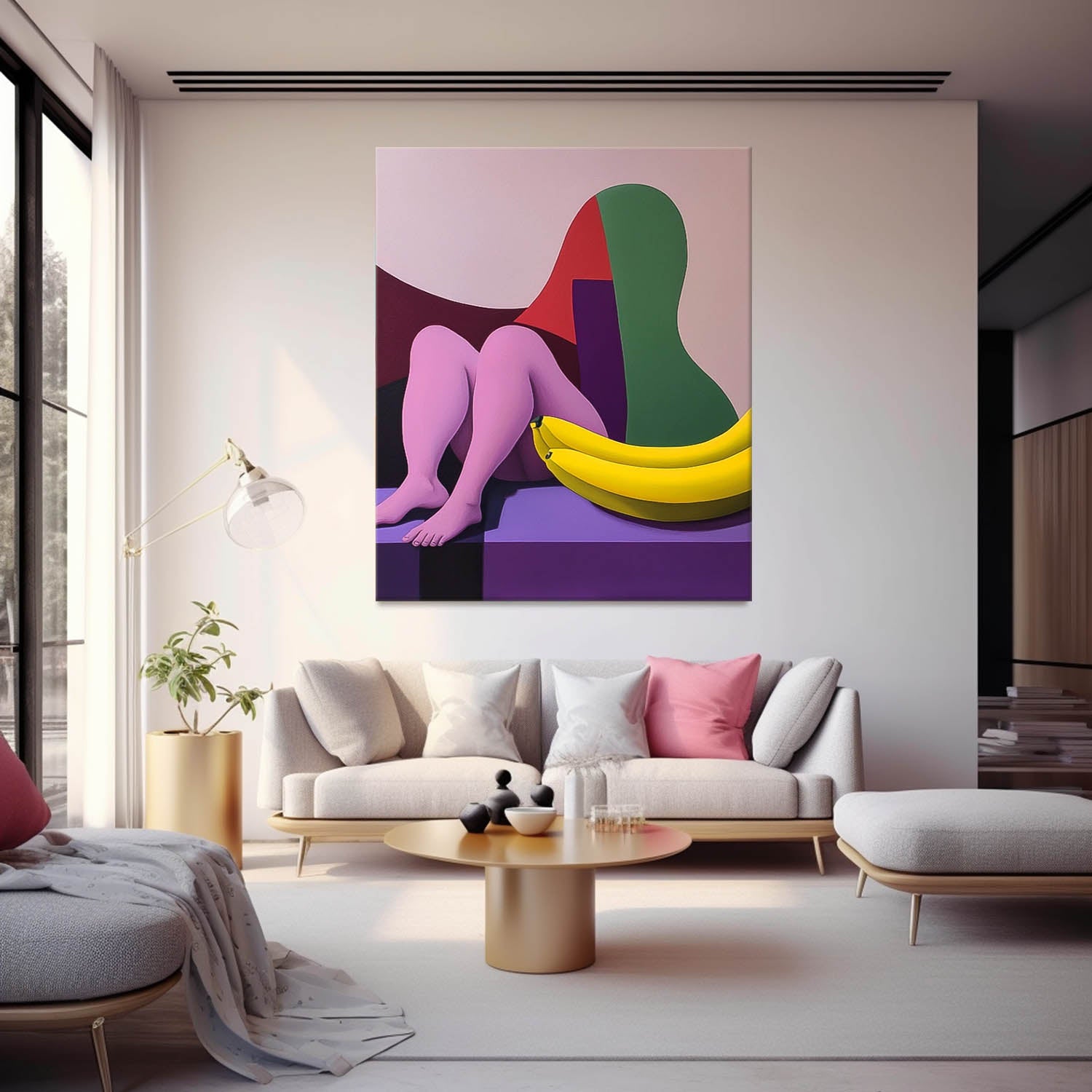 Large Acrylic Painting On Canvas Purple Texture Graffiti Leg Abstract Oil Painting Lovely Original Artwork