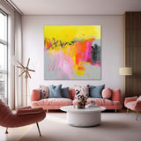 Bright Acrylic Painting Abstract Artwork Framed Abstract Expressionist Paintings For Sale