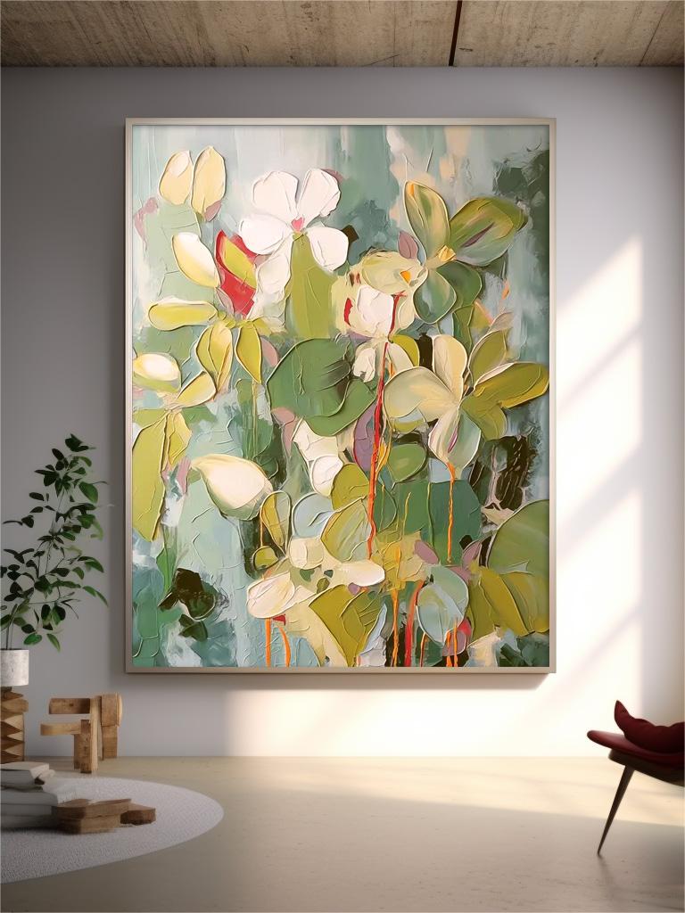 Acrylic Flower Painting Contemporary Flower Paintings Impressionist Flower Paintings Large Floral Canvas Wall Art