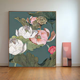 Original National Style Artwork Oil Painting On Canvas Realism Lotus Flowers Acrylic Painting For Living Room