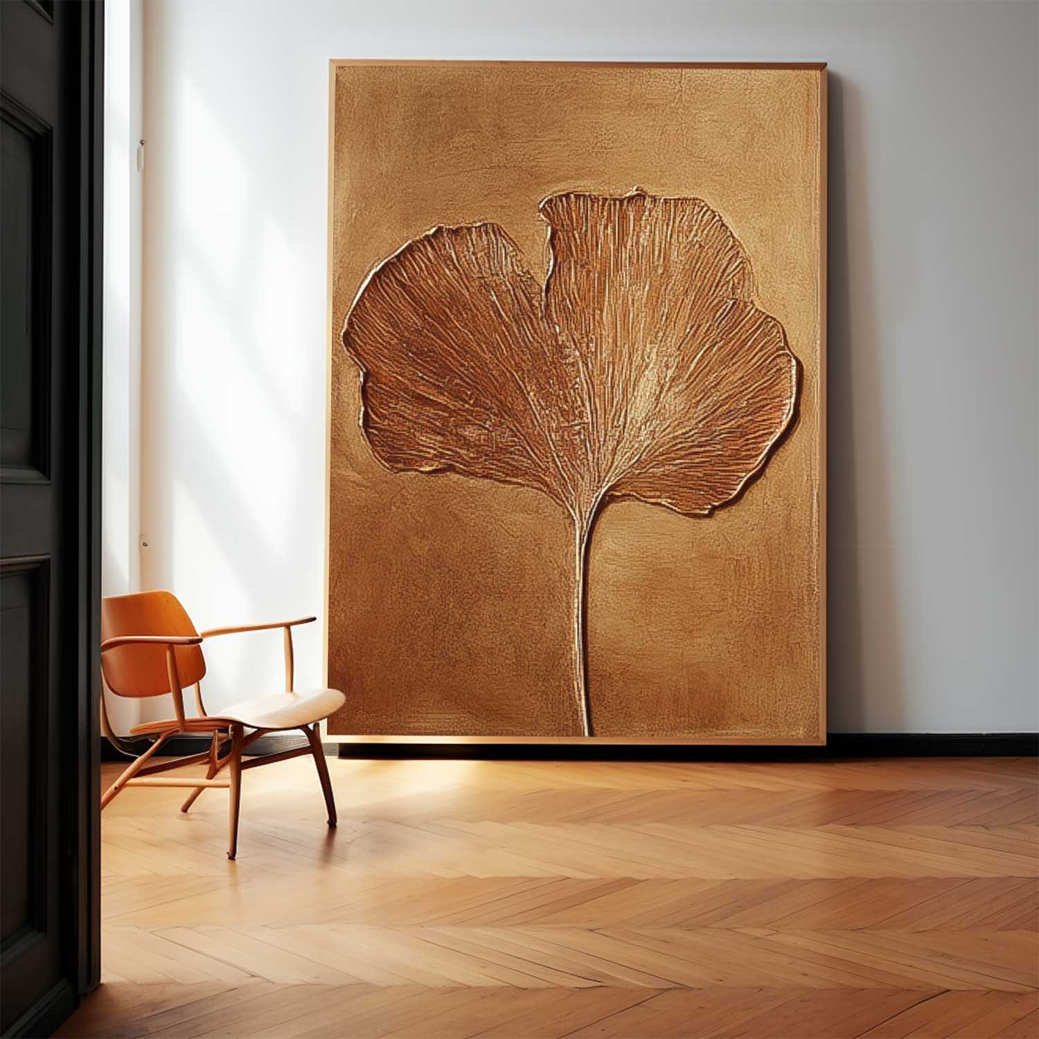 Exquisite Ginkgo Leaf Painting Acrylic Textured Floral Art Impressionist Ginkgo Leaf Paintings For Living Room