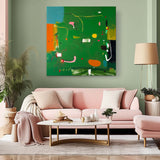 Square Abstract Texture Oil Painting Bright Green Large Acrylic Painting Canvas Original Modern Wall Art For Living Room