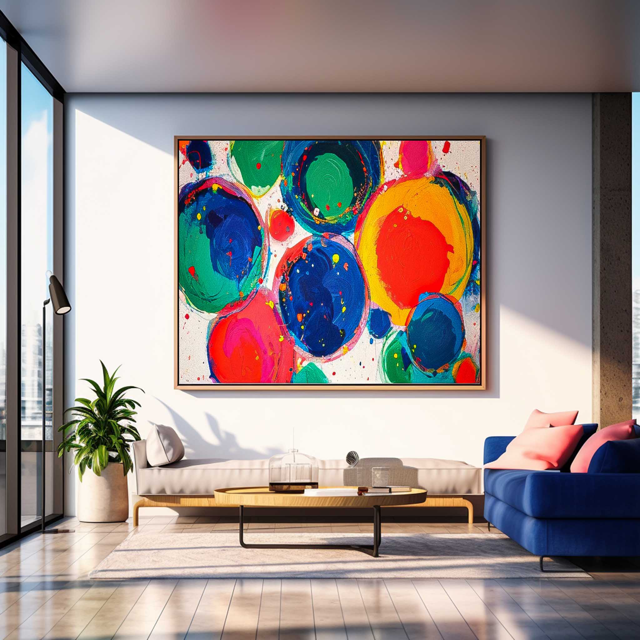 Large Planet Abstract Oil Painting Original Wall Art Vibrant Color Buy Abstract Paintings Online Home Decor