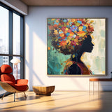 Color Texture Shadow Portrait Large Wall Art Original Beautiful Flower Figurative Painting Canvas Home Decor