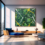 Warm Green Square Acrylic Painting Canvas Great scraper Abstract Art Original Painting For Sale