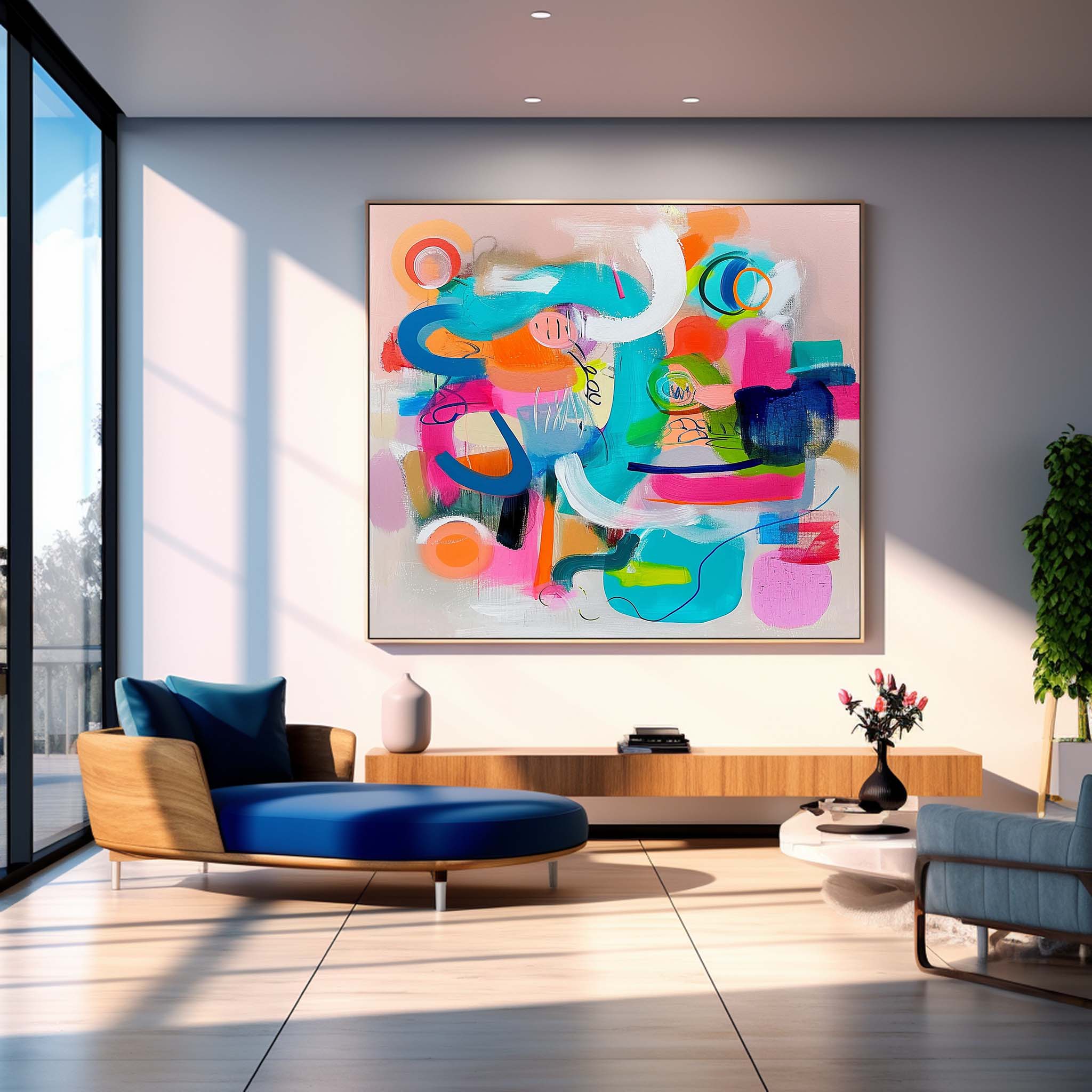 Original Abstract Art For Sale Bright Colorful Abstract Painting Canvas Contemporary New Abstract Painting Home Decor