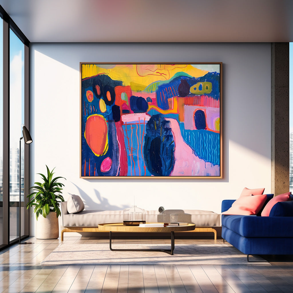 Modern Colorful Scenery Artwork Abstract Graffiti Oil Painting Texture Acrylic painting Original Wall Art