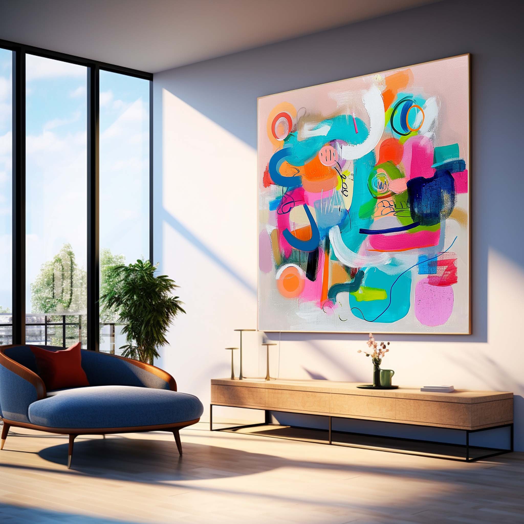 Original Abstract Art For Sale Bright Colorful Abstract Painting Canvas Contemporary New Abstract Painting Home Decor