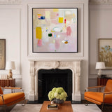 Bright Pink Abstract Painting Canvas Original Abstract Art For Sale Contemporary Cute New Painting Home Decor