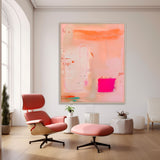 Original Abstract Oil Painting On Canvas Modern Vibrant Pink Colorful Wall Art Quality Large Home Decor