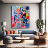 Graffiti Large Canvas Art Colorful Line Original Abstract Oil Painting Modern Wall Art Home Decor