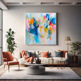 Square Abstract Wall Art Original Abstract Painting For Sale Colorful Painting Canvas For Living Room