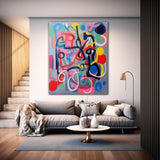 Graffiti Large Canvas Art Colorful Line Original Abstract Oil Painting Modern Wall Art Home Decor