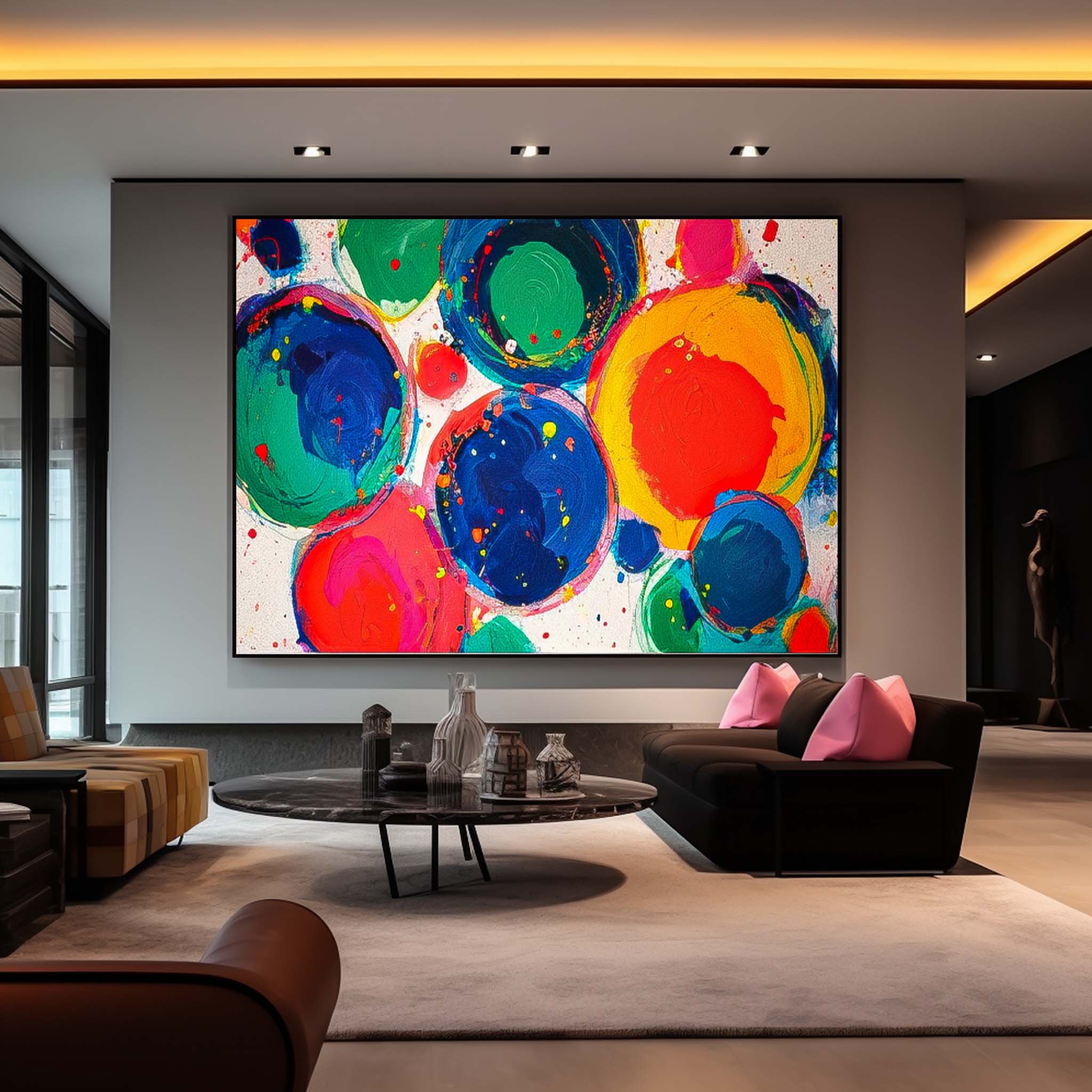Large Planet Abstract Oil Painting Original Wall Art Vibrant Color Buy Abstract Paintings Online Home Decor