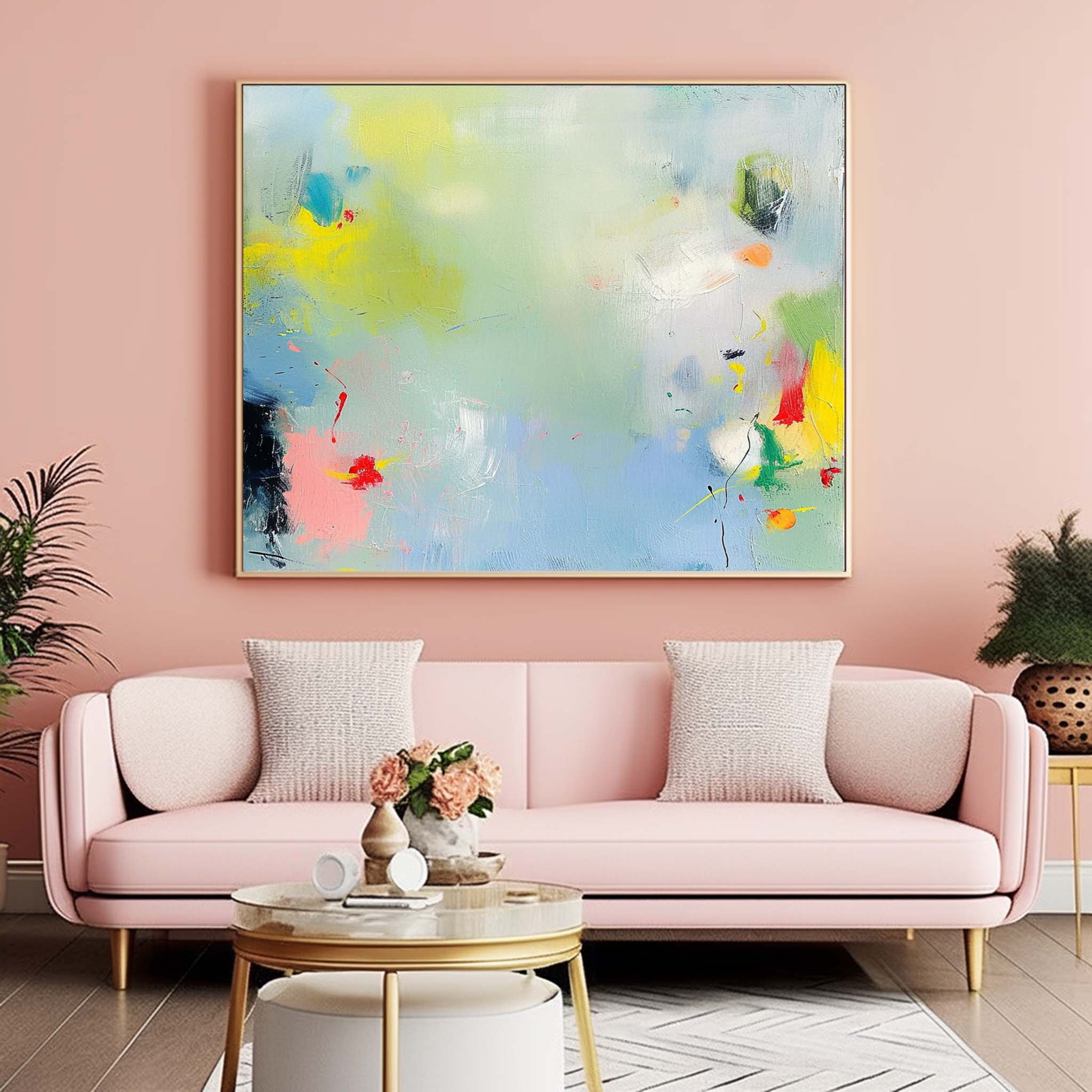 Vibrant Blue Buy Abstract Paintings Online Large Graffiti Abstract Oil Painting Original Wall Art For Living Room