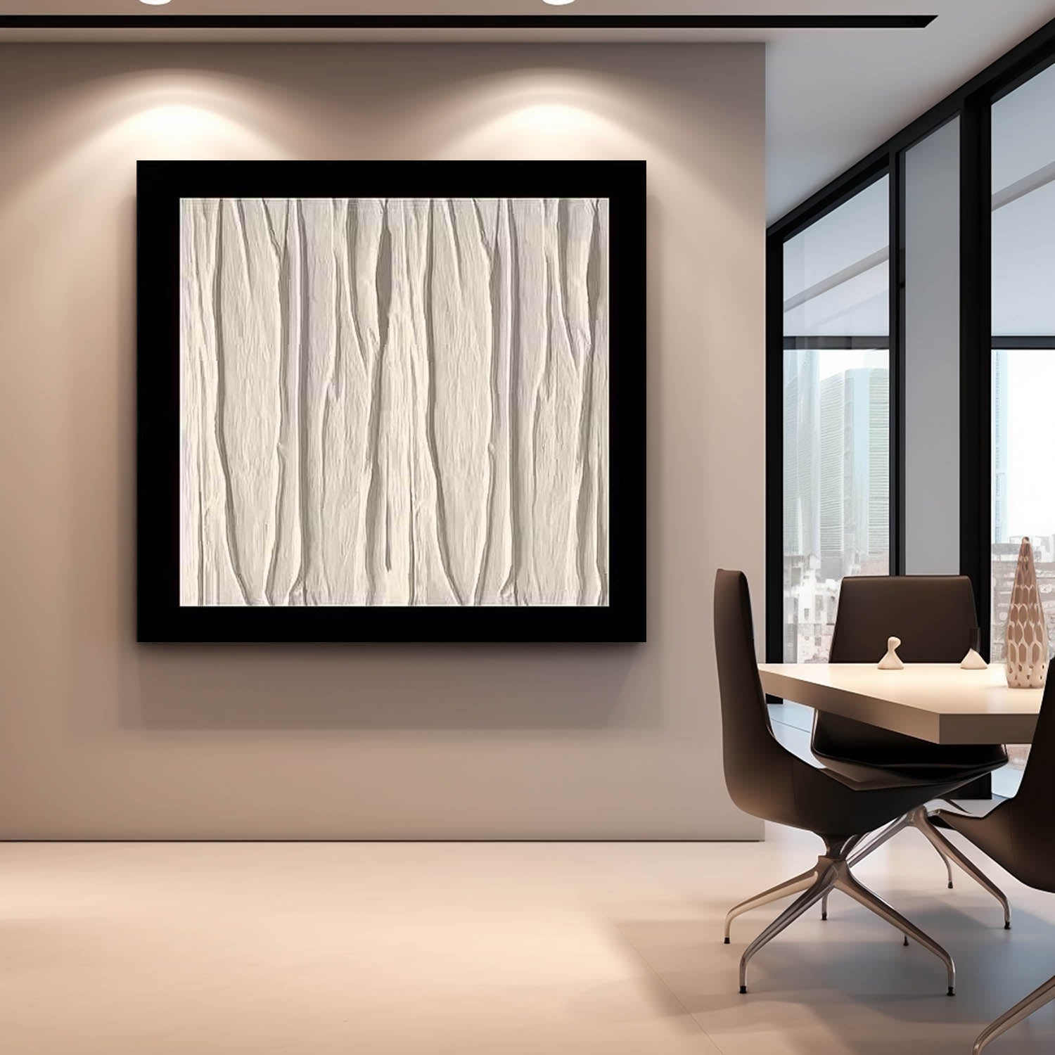 Square Modern Minimalist Canvas Acrylic Painting Large Abstract Artwork Original Wall Art For Living Room
