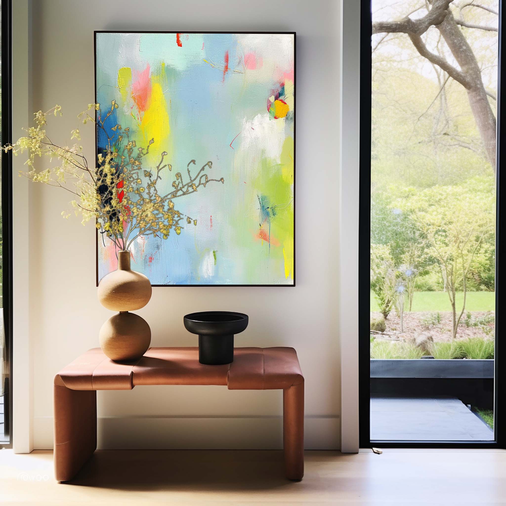 Quality Large Original Abstract Oil Painting On Canvas Modern Vibrant Colorful Wall Art For Living Room