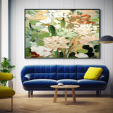 Large Textured Floral Acrylic Painting Modern Original Framed Floral Wall Art For Living Room