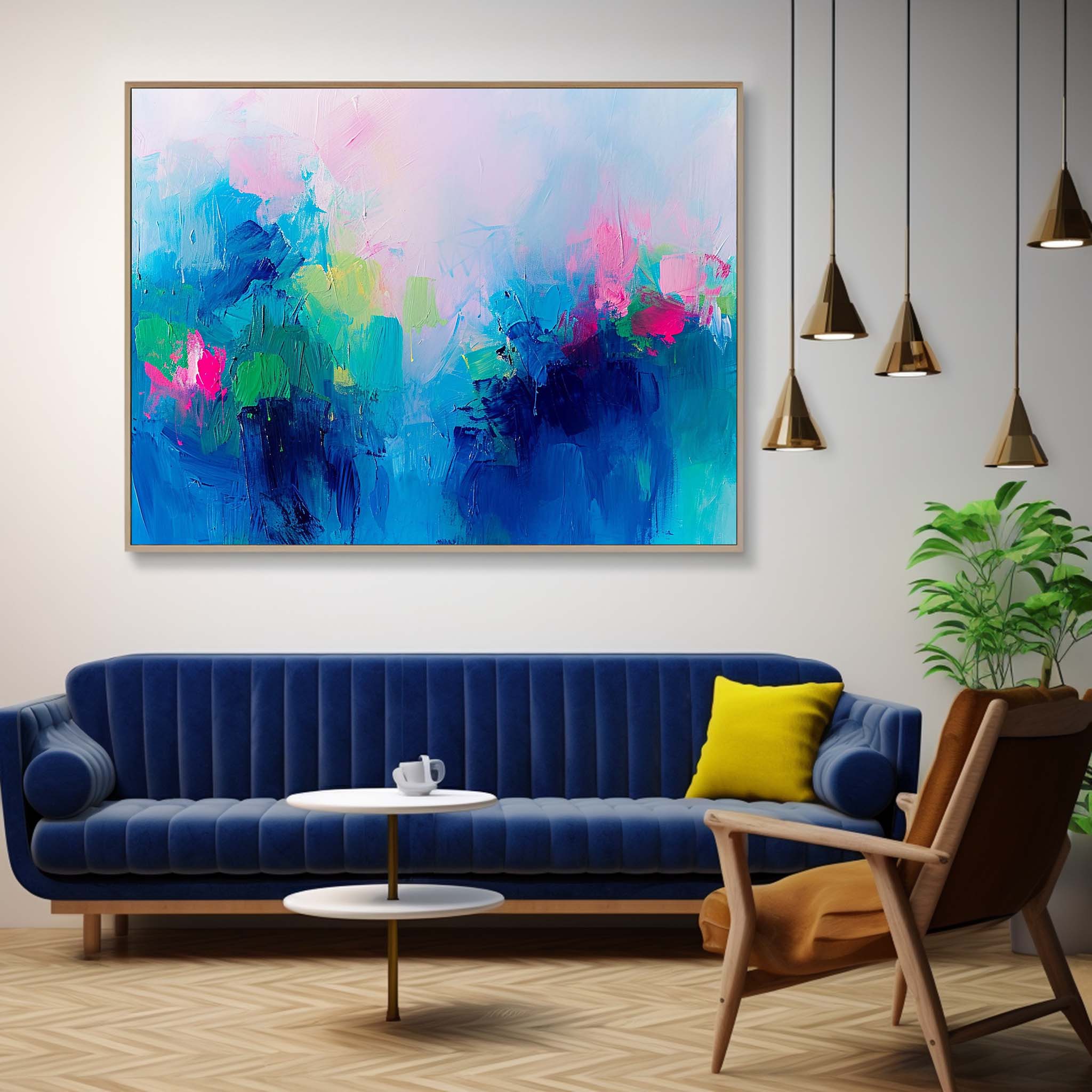 Original Wall Art Vibrant Blue Buy Abstract Paintings Online Large Ink Abstract Oil Painting For Living Room