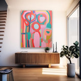 Extra Large Canvas Art Pink Original Abstract Oil Painting Modern Wall Art For Living Room