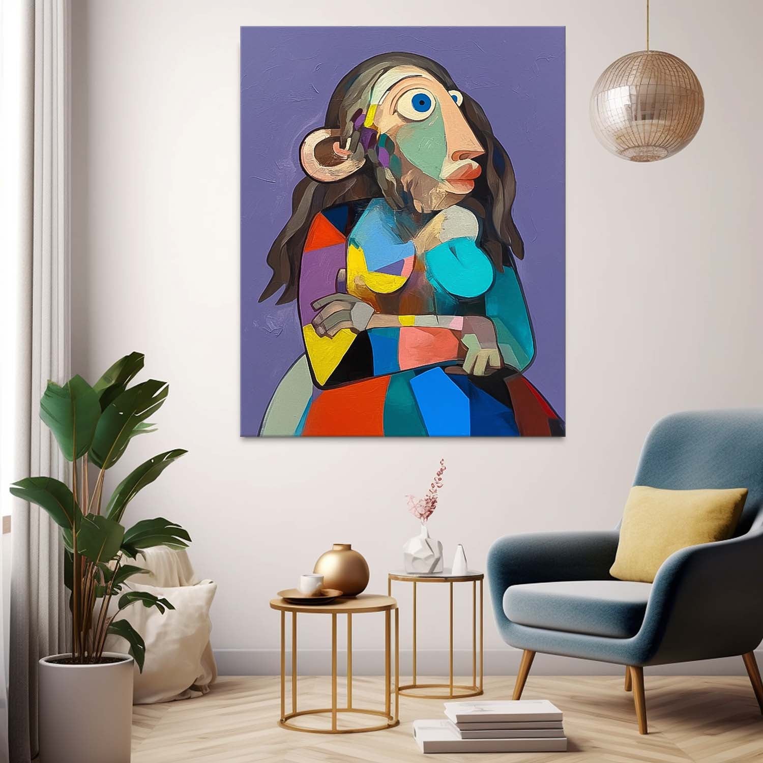 Cute Texture Animal Oil Painting Personification Monkey Acrylic Painting Modern Color Abstract Wall Art Decor