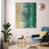 Green Texture Ocean Abstract Oil Painting Large Ocean Original Painting On Canvas Modern Wall Art Living Room Decor