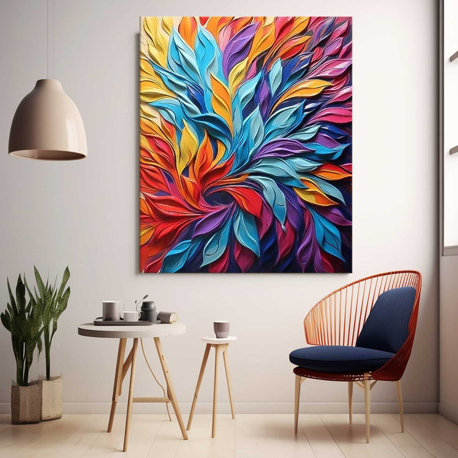 Large Modern Acrylic Painting On Canvas Colorful Texture Abstract Oil Painting Original Petal Artwork