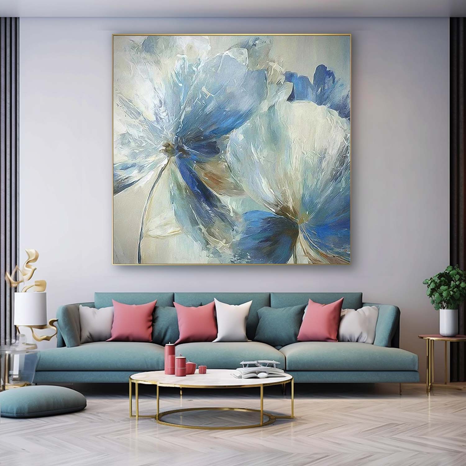Big Petal Original Flower Wall Art Large Floral Acrylic Painting Modern Floral Oil Painting On Canvas