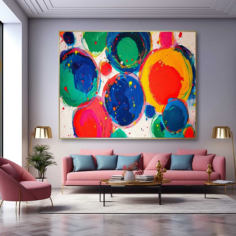 Large Planet Abstract Oil Painting Original Wall Art Vibrant Color Buy Abstract Paintings Online Home Decor