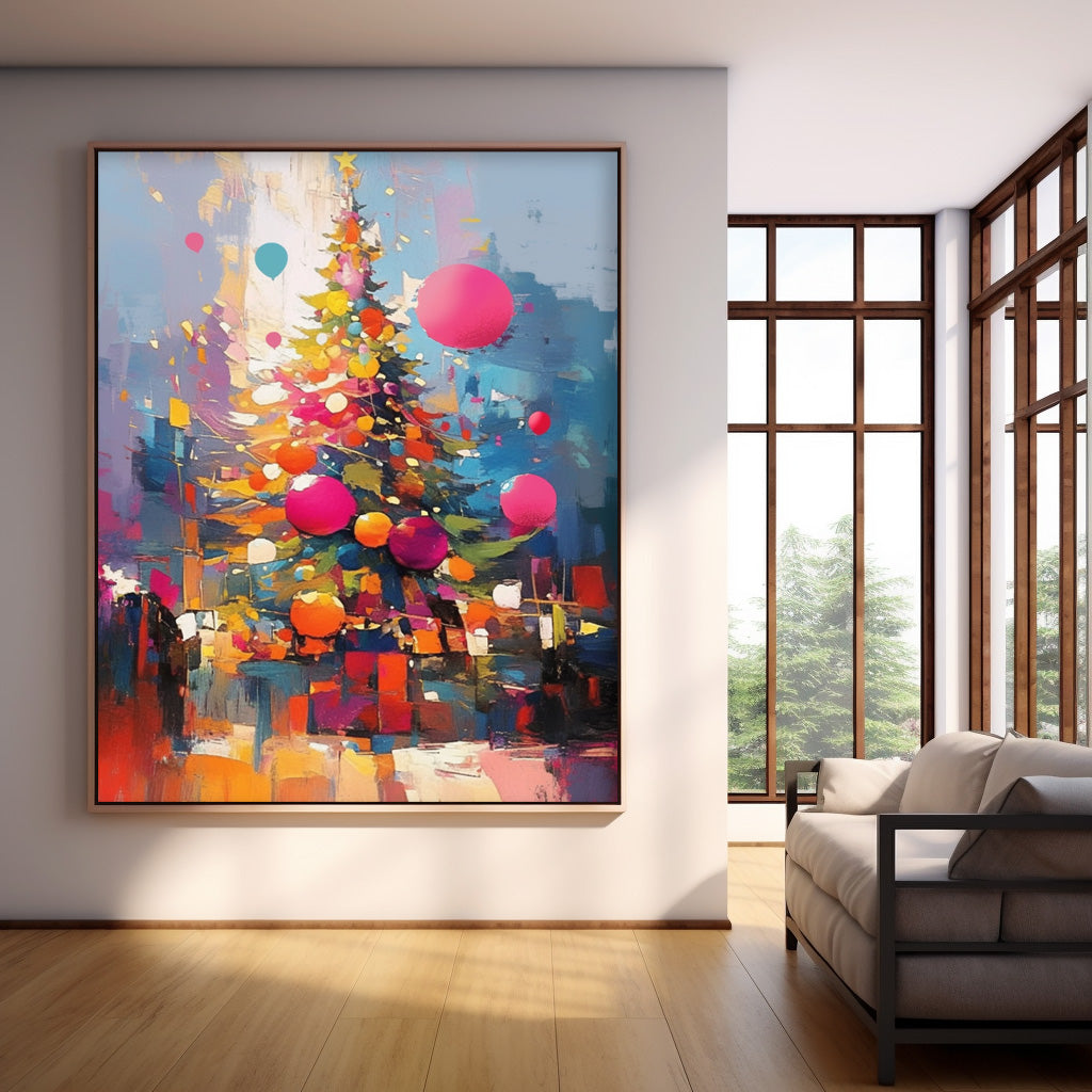 Exquisite Dreamy Acrylic Painting Original Christmas Tree Painting Texture Abstract Christmas Tree Art Home Decor