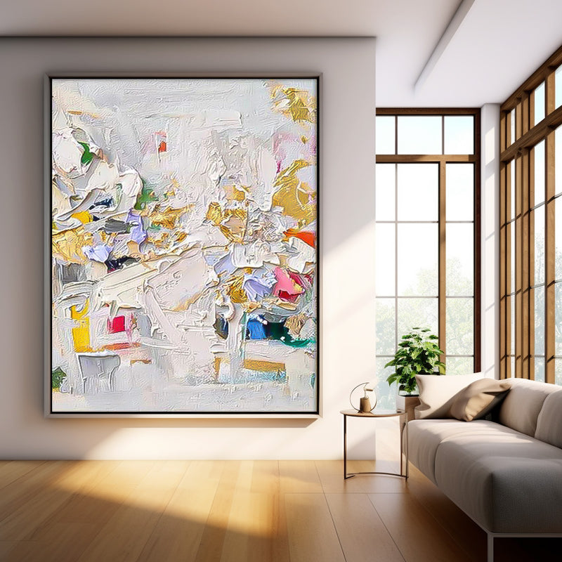 Large Colorful Abstract Painitng Texture Abstract Painting Knife Painting Hand-painted Art Large Canvas Modern Art