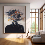 Abstract Faceless Artwork Original Cool Man Wall Art Black Series Large Portrait Painting For Living Room