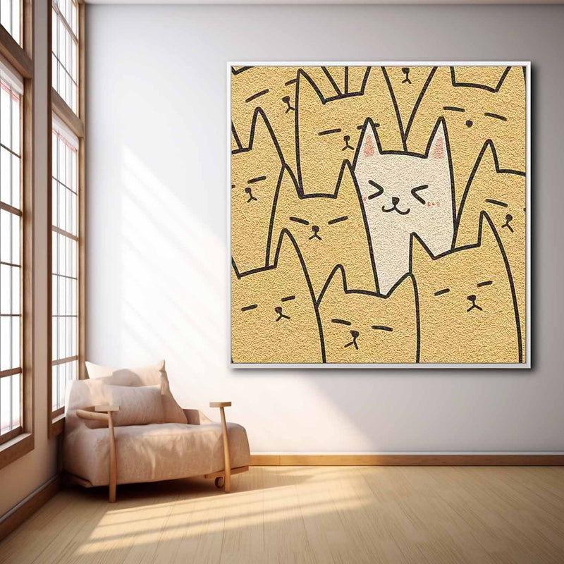 Large Interesting Simple Strokes Abstract Wall Art Modern Minimalist Canvas Acrylic Painting For Living Room