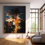 Original Cool Man Wall Art  Black Series Large Portrait Painting Abstract Faceless Artwork For Living Room