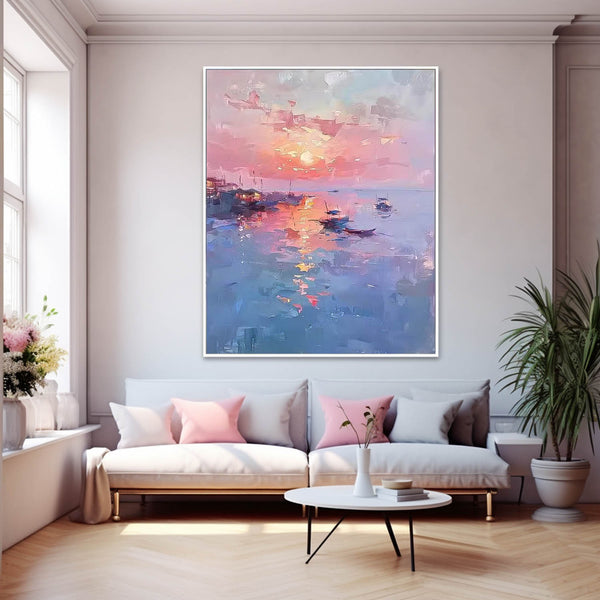 Large Dreamy Colors Landscape Oil Painting On Canvas Abstract Scenery Wall Art Acrylic Painting Home Decor