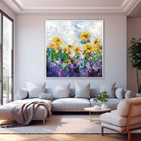 Original Sunflower Flower Wall Art Large Textured Floral Acrylic Painting Modern Floral Oil Painting On Canvas