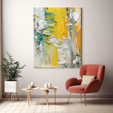 Vibrant Yellow Thick Texture Large Art Modern Abstract Artwork Original Oil Painting On Canvas Home Decor