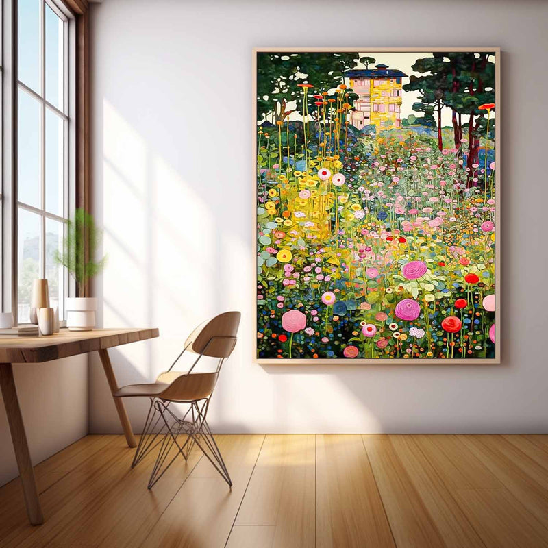 Dreamlike Contemporary Colorful Flower Wall Art Abstract Acrylic Painting On Canvas Large Cute Floral Artwork