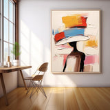 Original Painting Canvas Large Face Figurative Wall Art Bright Colors Texture Portrait For Living Room