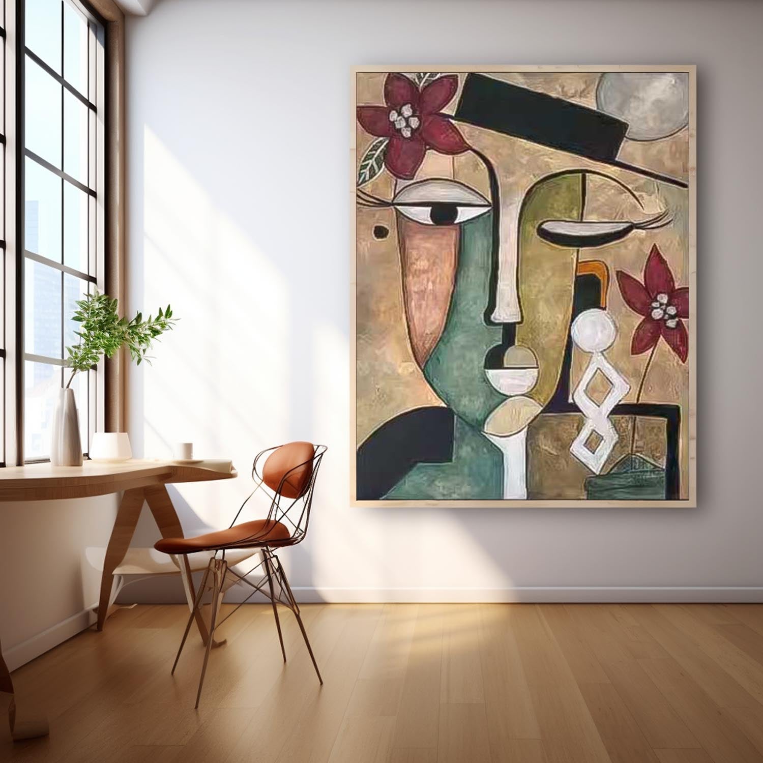 Abstract People oil Painting On Canvas Original Funny Face Wall Art Modern Painting Home Decor