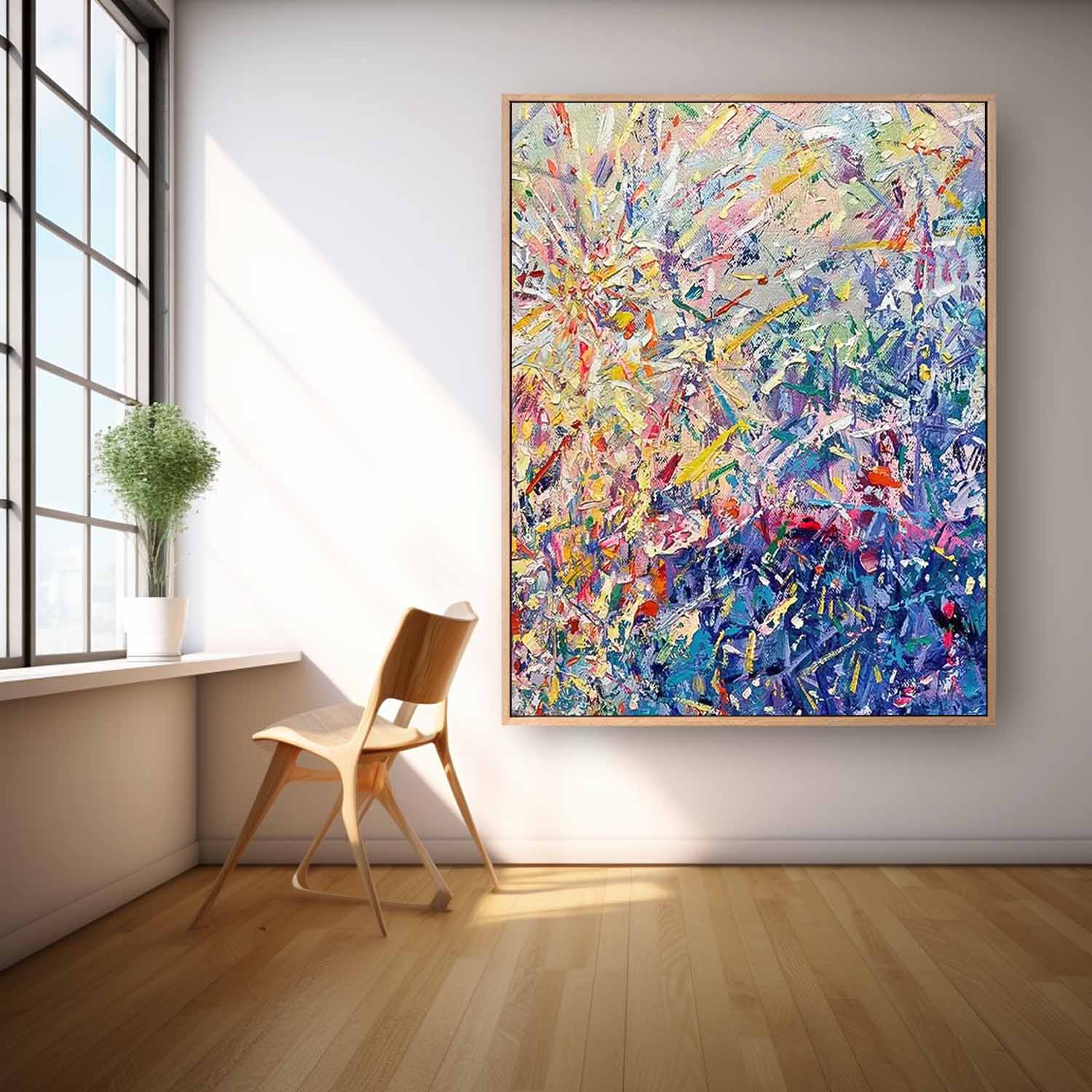 Colorful Fireworks Abstract Acrylic Painting On Canvas Contemporary Cute Fireworks Wall Art On Sale