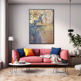Gold and Purple Large Original Abstract Oil Painting On Canvas Modern Texture Wall Art For Living Room