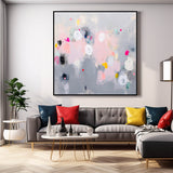 Square Abstract Texture Oil Painting Grey Large Acrylic Painting On Canvas Original Modern Wall Art For Living Room