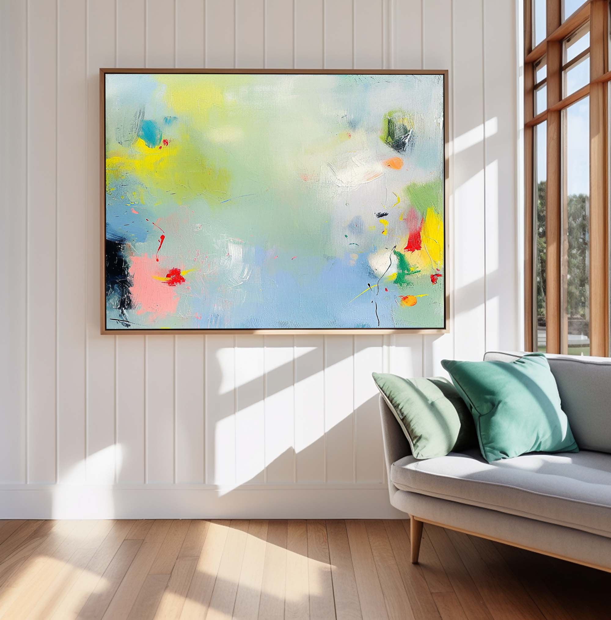 Vibrant Blue Buy Abstract Paintings Online Large Graffiti Abstract Oil Painting Original Wall Art For Living Room