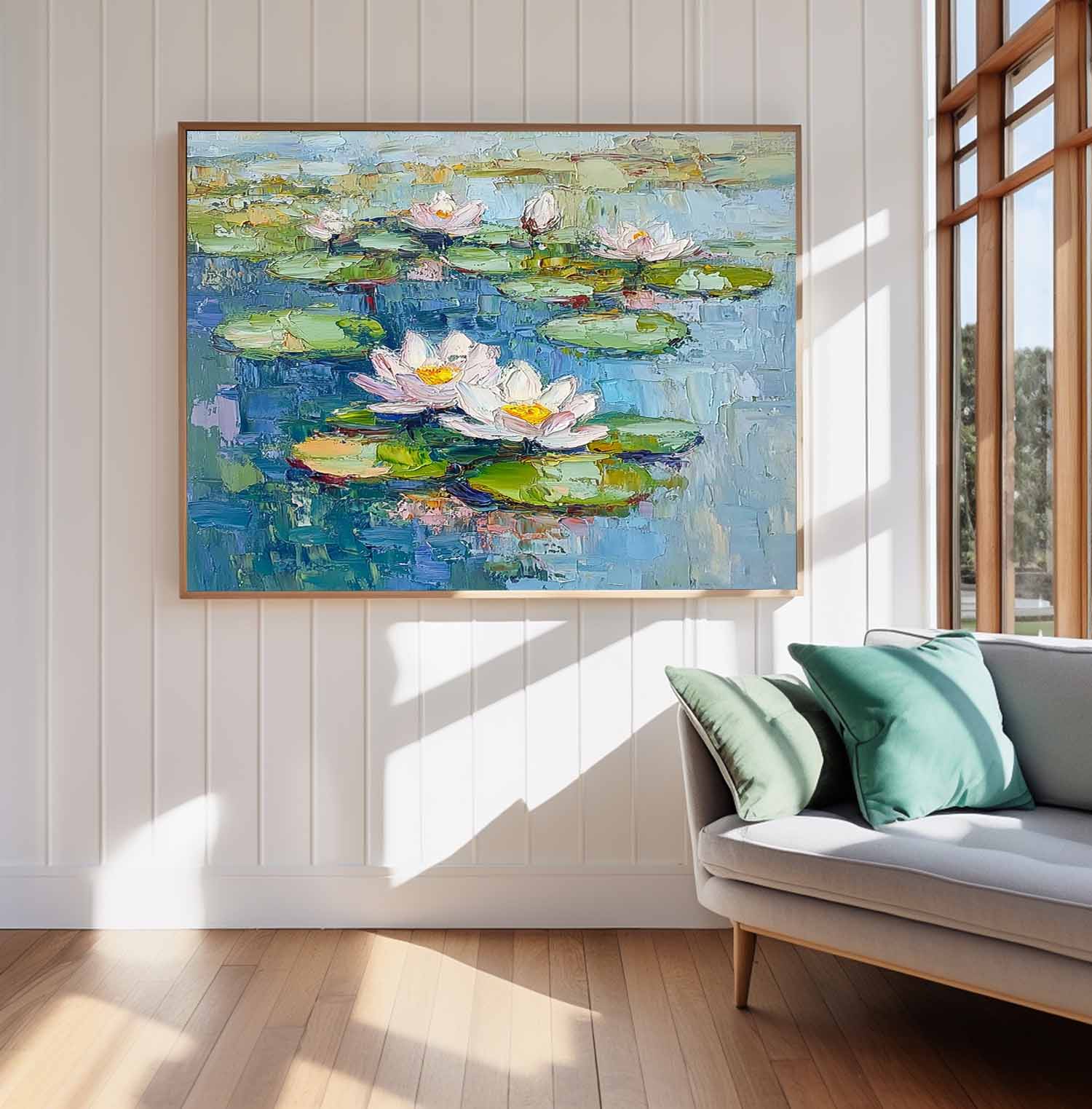 Big Lotus Flower Texture Artwork Original Lotus Oil Painting On Canvas Abstract Acrylic painting Home Decor