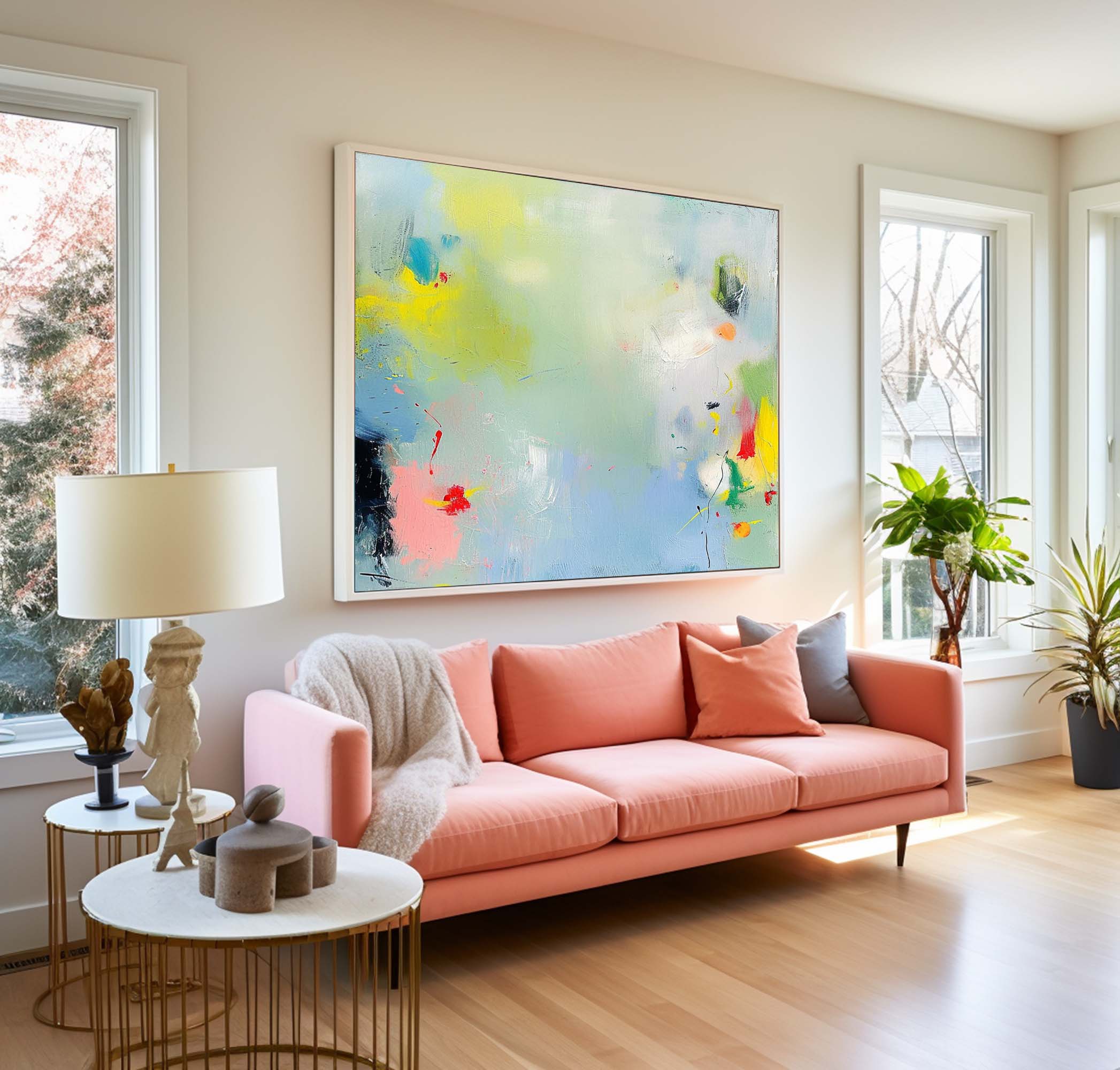 Vibrant Blue Buy Abstract Paintings Online Large Graffiti Abstract Oil Painting Original Wall Art For Living Room
