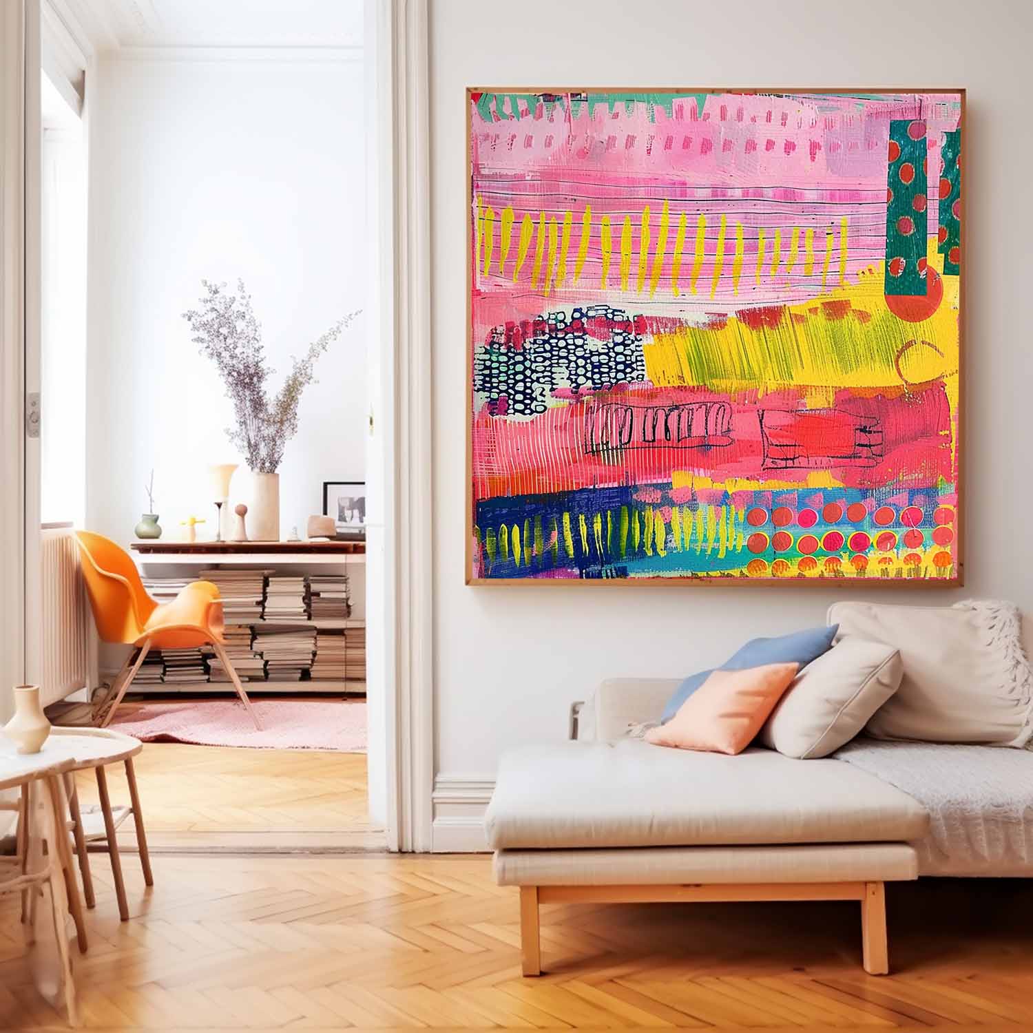 Large Graffiti Abstract Oil Painting Modern Textured Artwork Coloeful Original Hand-painted Canvas Wall Art