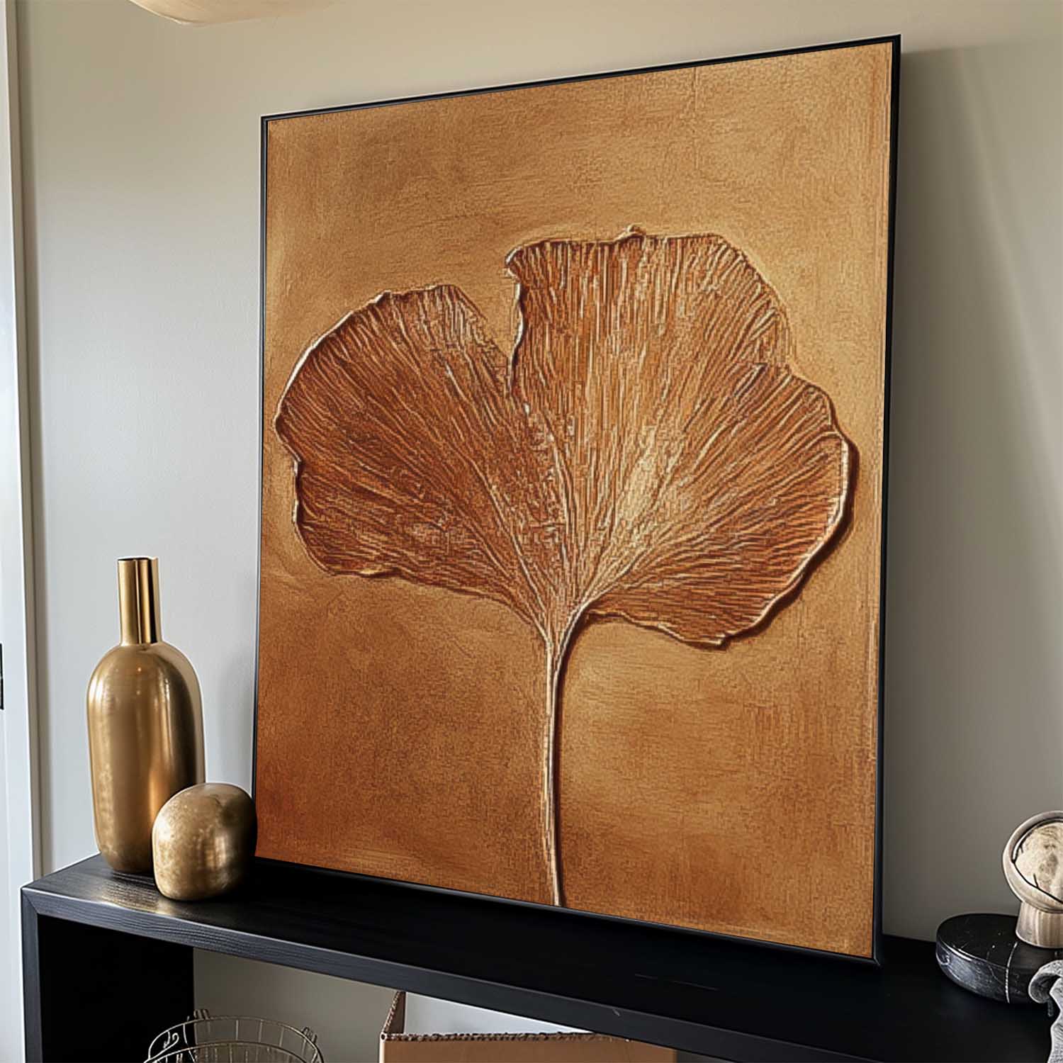 Exquisite Ginkgo Leaf Painting Acrylic Textured Floral Art Impressionist Ginkgo Leaf Paintings For Living Room