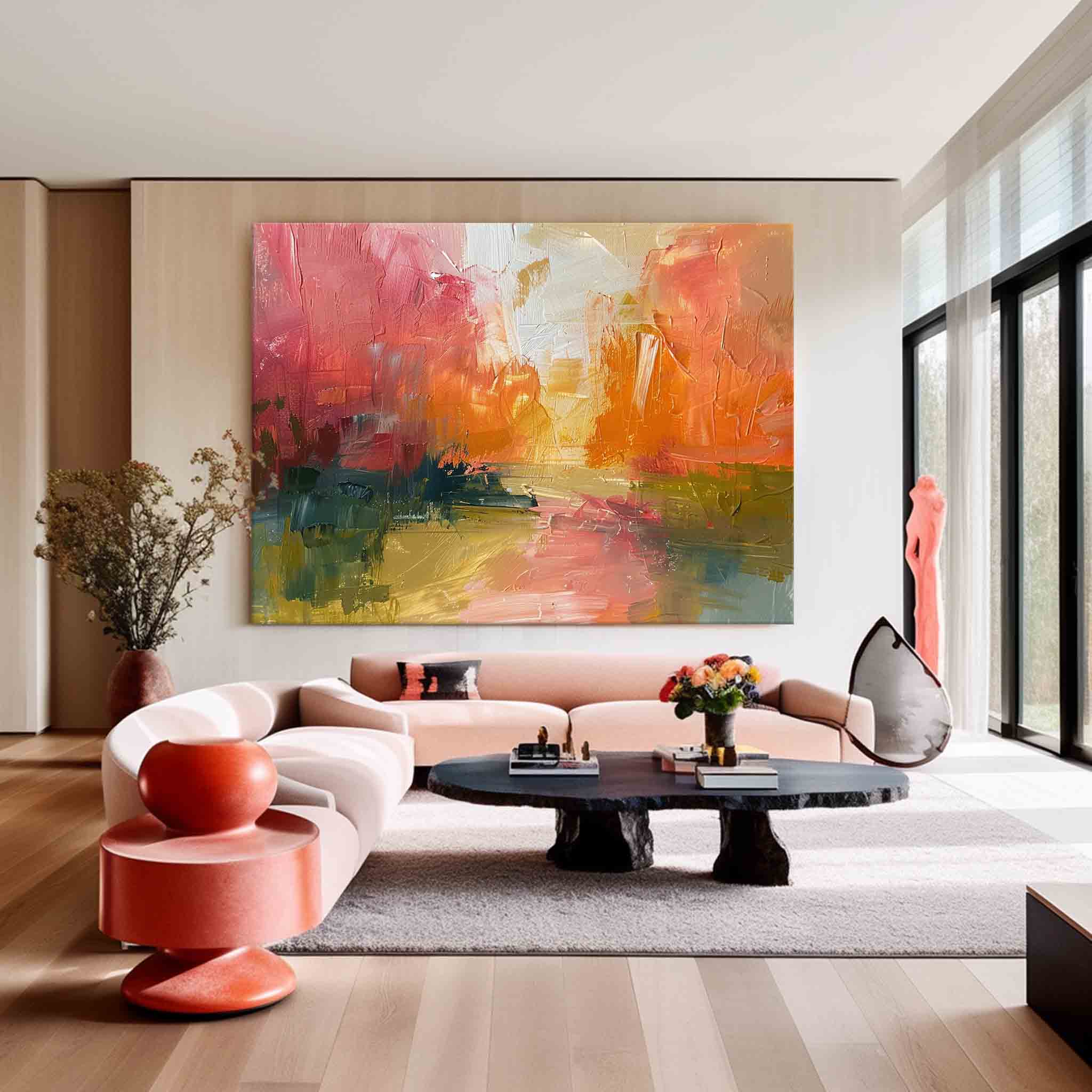 Abstract Landscape Oil Painting On Canvas Framed Texture High Quality Wall Art Original Scenery Painting